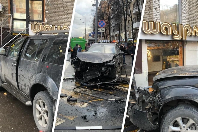 Разбитая в аварии машина на улице Маршала Бирюзова | Источник: Прокуратура Москвы / T.me