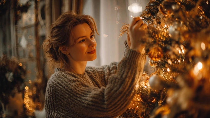 елка на новый год 2026, как украсить елку на новый год 2026, красивая елка на новый год 2026, как нарядить елку на новый год 2026, новый год 2026 какие цвета на елке, цвета 2026 года на новый год елка, игрушки на елку 2026 | Источник: Midjourney