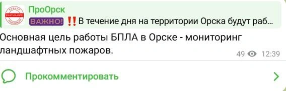Цель работы беспилотников сегодня в Орске&nbsp;— мониторинг ландшафтных пожаров. | Источник: администрация Орска