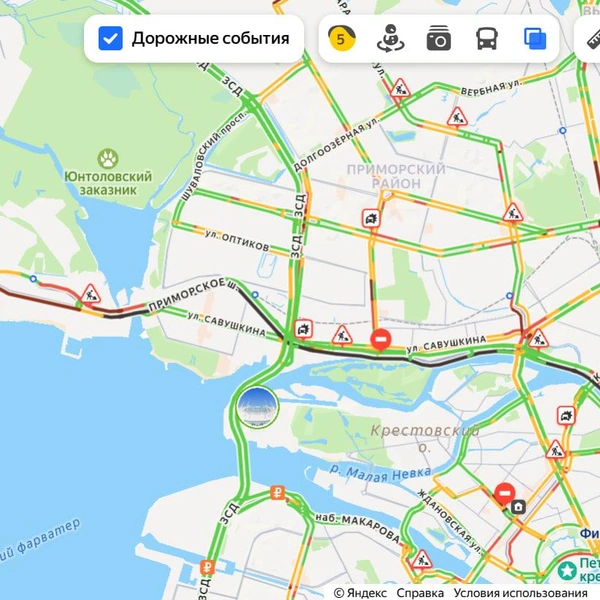 В Петербурге второй день перекрывают крупные магистрали. На Приморском в пробке стоят почти 4 часа | www.fontanka.ru