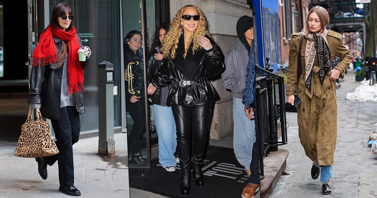 Хадид показывает, как стильно носить платок, Шейк и Мур&nbsp;&mdash; total-black: стритстайл звезд из Нью-Йорка