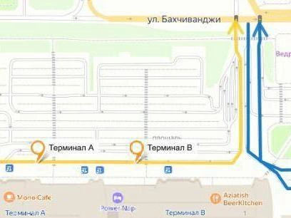 На этой карте указаны точки для посадки пассажиров на первой линии аэропорта, которая является ближайшей к терминалам | Источник: Пресс-служба Яндекс. Такси