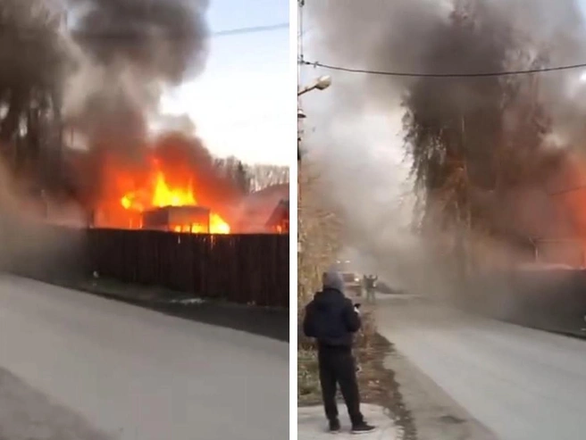 Возгорание зафиксировано на улице Добросельской | Источник: «Анонимный Новосибирск» / Telegram