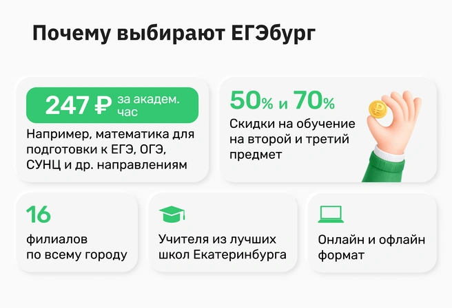 Низкая стоимость академического часа занятий в группе ведущих учителей-предметников Екатеринбурга делает успешную подготовку доступной для большинства семей | Источник: Ирина Калмыкова