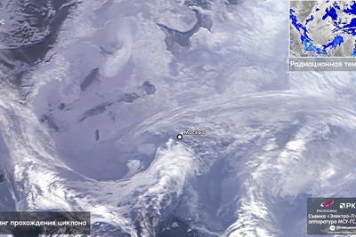 Роскосмос показал циклон из космоса, вызвавший потепление