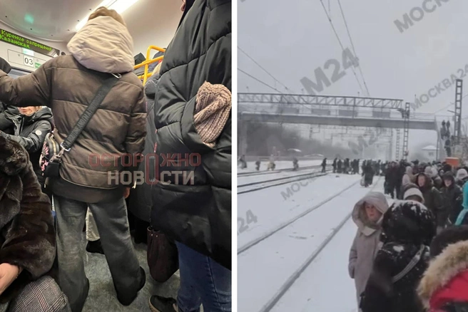 Путь пассажиров из Рязани в Москву стал на 2,5 часа дольше из-за остановки поезда | Источник: Осторожно, новости / T.me, Москва 24 / T.me