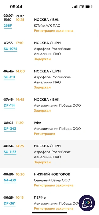 Рейсы задерживаются | Источник: aer.aero