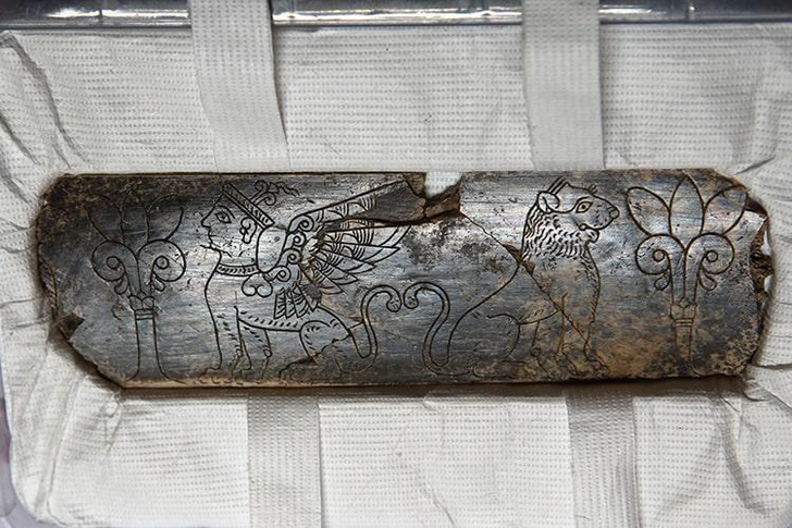 Сфинкс и лев улыбаются: посмотрите, какую расписную пластину возрастом 2800 лет нашли в Турции