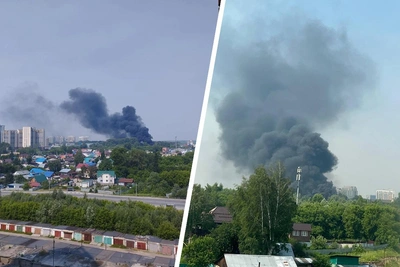 Пожар на Шевцовой: горели КАМАЗ и тракторы