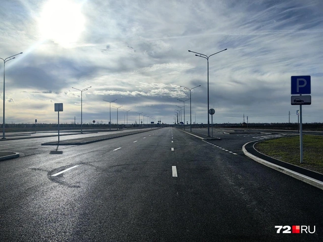Дорога проложена по полю. По бокам пока нет жилых домов  | Источник: Павел Красоткин / 72.RU 