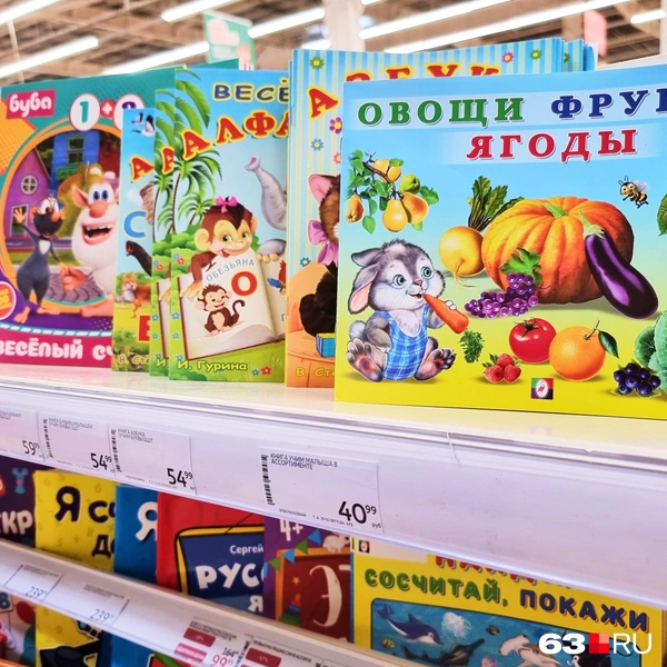 Алфавит, азбука и просто книга с картинками овощей, ягод и фруктов можно купить за «полбутылки» | Источник: Роман Данилкин / 63.RU