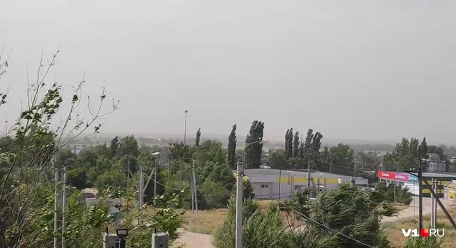 Мощную пыльную бурю сняли на видео под Волгоградом | Источник: Денис Гусаков / V1.RU