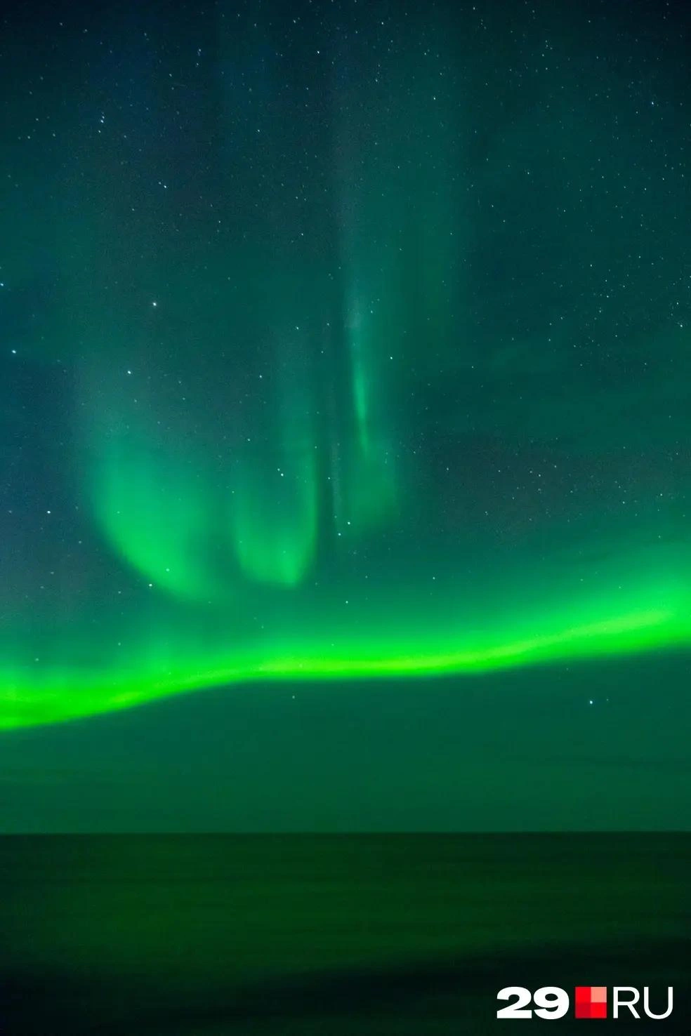 Северное сияние в Белом море | Источник: Иван Митюшёв / 29.RU