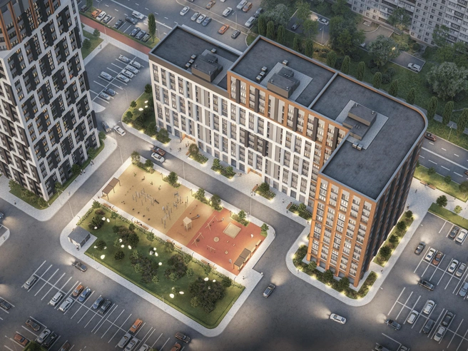 Визуализация первого дома, который планируют достроить в 2028 году | Источник: ГК «Подкова»