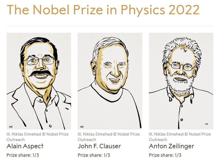 За изучение квантовой запутанности: названы имена лауреатов Нобелевской премии по физике 2022
