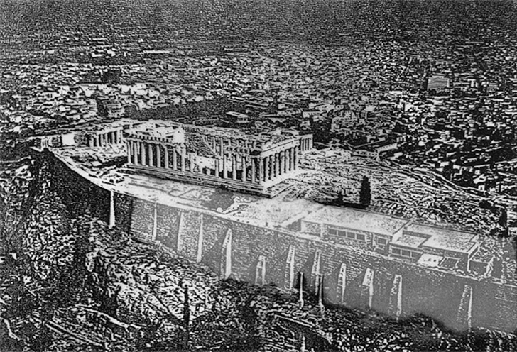 Парфенон на афинском Акрополе, фото 1885–1890 | Источник: vintag.es