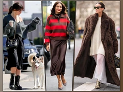 Как практично и модно носить платье зимой — показывают звезды стритстайла