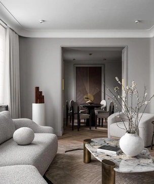 Из трех в одну: квартира 140 м² с оттенками серого