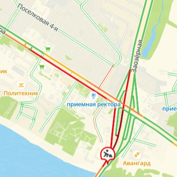 В обе стороны есть заторы | Источник: 2gis.ru