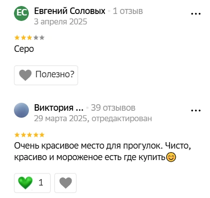 Есть и вот такие, кардинально разнящиеся отзывы | Источник: 2ГИС