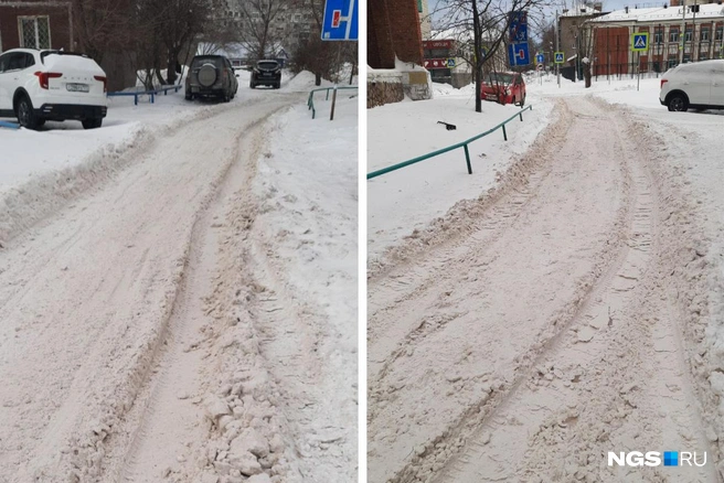 По словам местной жительницы, проблема на дороге возникла с начала снегопадов | Источник: читательница НГС Лора