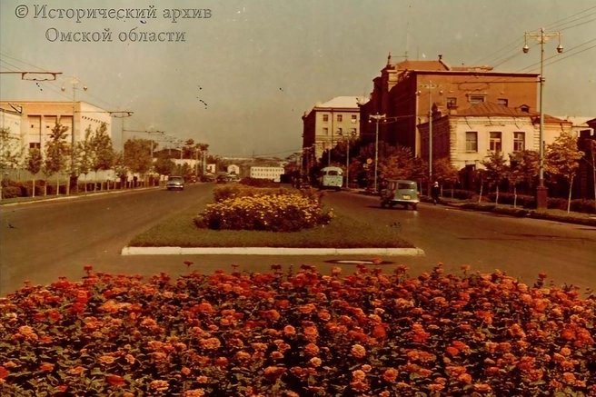 В 1960-е прямо на проспекте Карла Маркса росли цветы | Источник: Pastvu.com