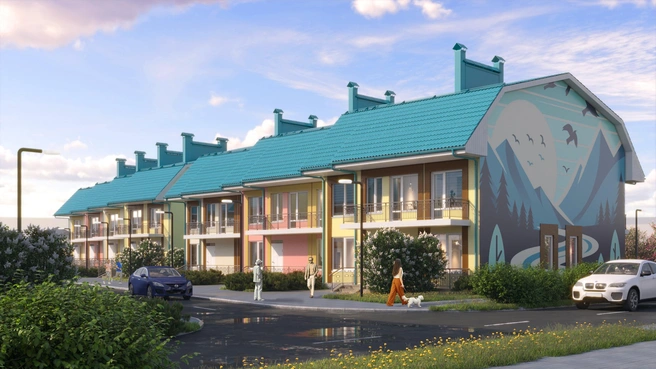 В таунхаусах установят окна с двухкамерным стеклопакетом и профилем Grain-Prestige 70, за счет этого в домах будет тихо и тепло | Источник: ГК Корпорация «МАЯК» 