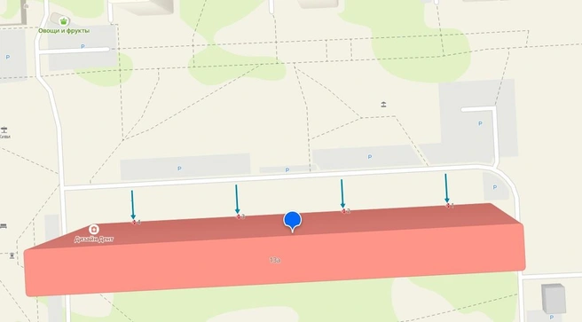На 2GIS вся зона, включая земляную площадку, обозначена парковкой | Источник: 2GIS
