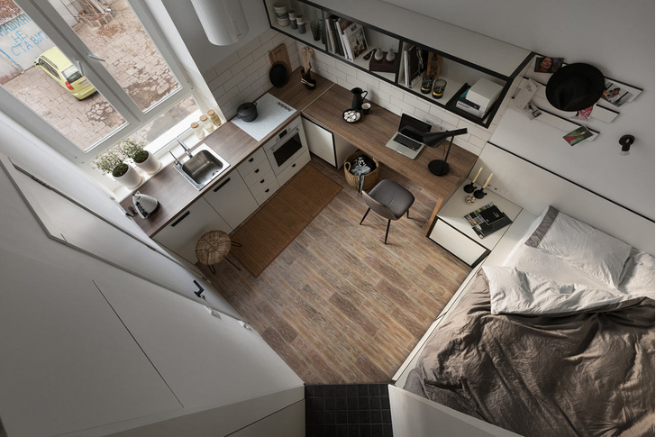 10 идей дизайна интерьера квартиры студии