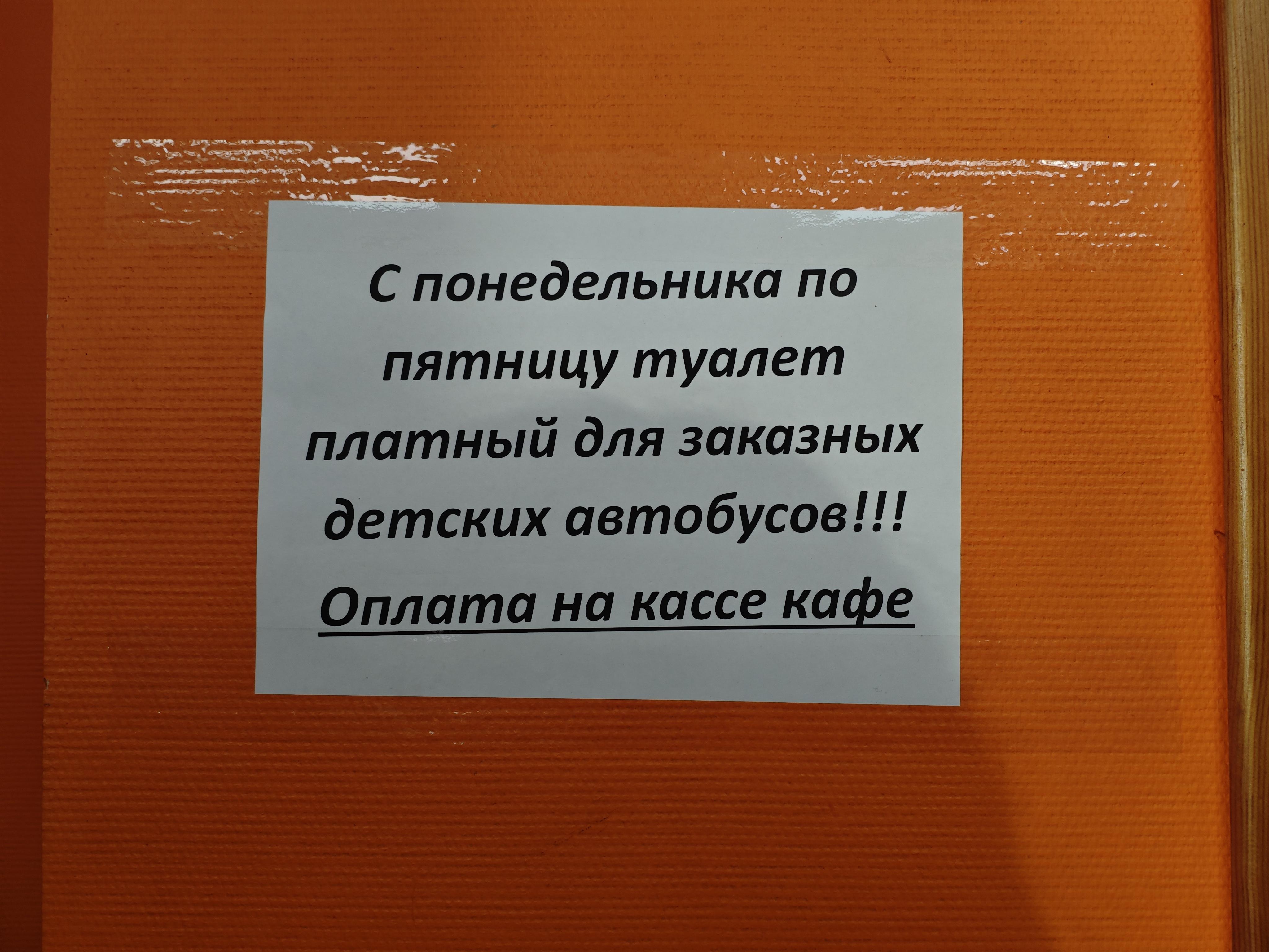 Детей из экскурсионного автобуса не пустили бесплатно в туалет в придорожном кафе на М-5