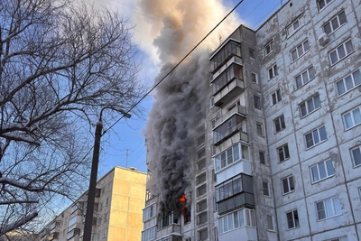 Возгорание в многоэтажном доме Челябинска