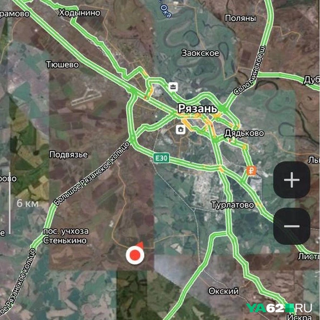 Сбой GPS в Рязани | Источник: подписчик Telegram-канала YA62.ru