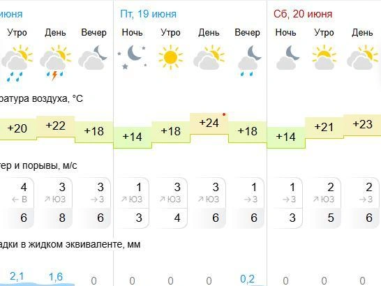 Синоптики прогнозируют кратковременный дождь днём | Источник: Gismeteo.ru