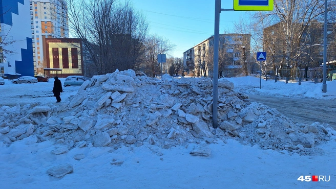 Посмотрели как убирают снег в Заозёрном — самом крупном районе города | Источник: Александр Лисихин / 45.RU