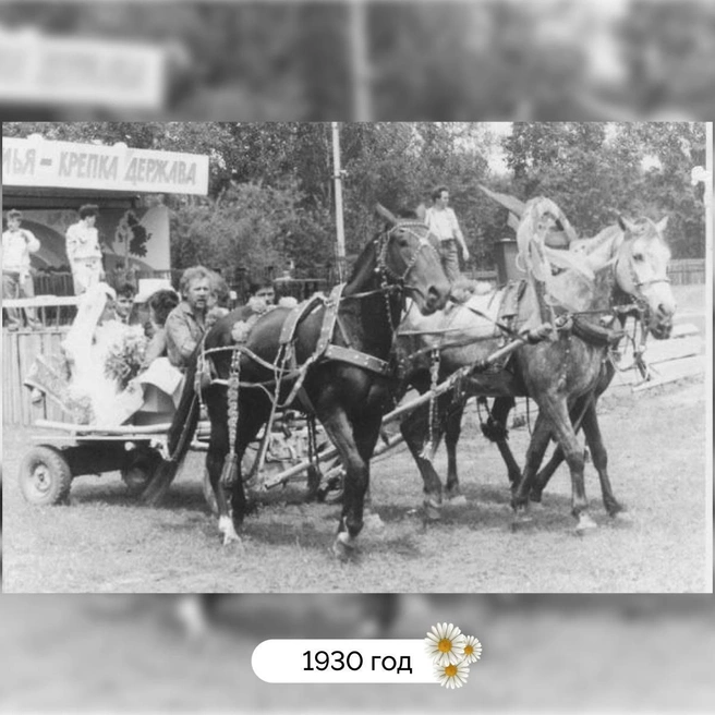 В начале 30-х, естественно, вместо лимузина была свадебная телега | Источник: Вячеслав Федорищев