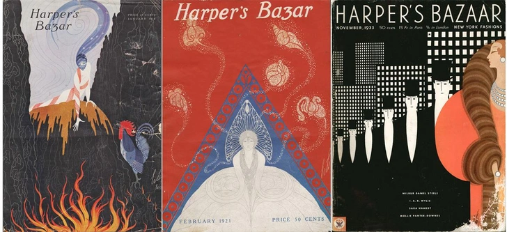 обложки Harper’s Bazaar (январь 1918, февраль 1921, ноябрь 1933) | Источник: Harper’s Bazaar