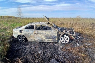 В Шарыпове Audi A5 сгорел после пьяного ДТП