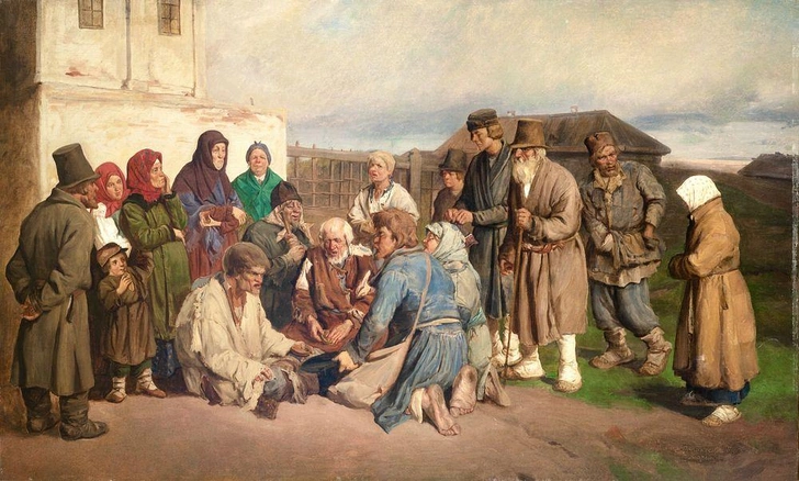 Виктор Васнецов. «Богомольцы», 1870-е годы. | Источник: Московский аукционный дом