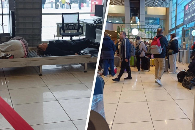 Пассажиры просто толпились в аэропорту и не знали, куда себя деть | Источник: читательница 59.RU