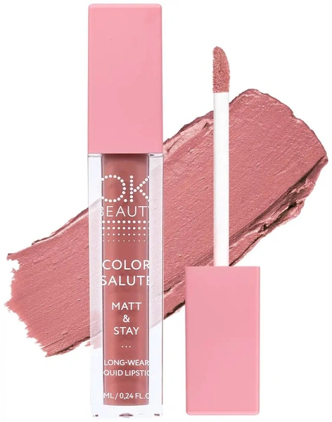 OK Beauty жидкая помада для губ Color Salute Matt & Stay стойкая матовая