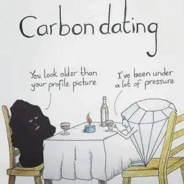 Свидание углерода—&nbsp;Ты выглядишь старше, чем на фото профиля в соцсети.—&nbsp;Я находилась под большим давлением. | Источник: Соцсети