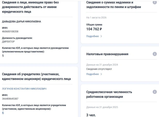 УК «ЖК Статус Комфорт» задолжала не только поставщикам ресурсов, но и налоговикам | Источник: ФНС РФ / pb.nalog.ru