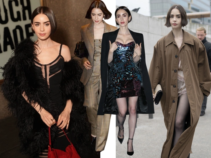 Стиль Лили Коллинз накануне премьеры &laquo;Эмили в Париже&raquo;: микробоб, кружево и Saint Laurent