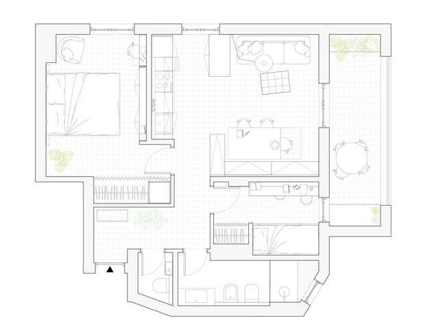 Яркая квартира 60 м² для молодой пары в Лигурии