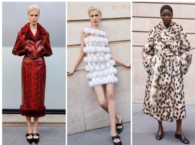 10 «звериных» образов в коллекции Givenchy resort 2025. Юбка-питон, платье-пантера, шуба-леопард и кроличьи хвостики