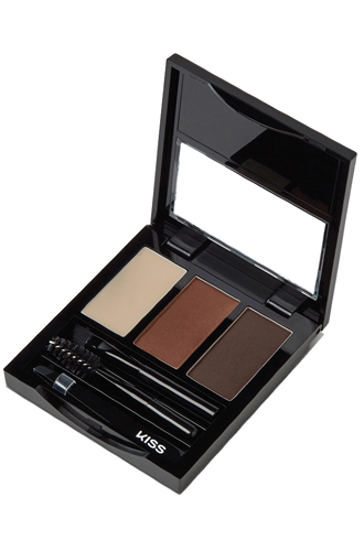 Набор для моделирования и коррекции бровей Top Brow, Kiss New York ProfessionalДва оттенка теней, воск для моделирования, мини-щипчики, скошенная мини-кисточка и мини-щеточка.