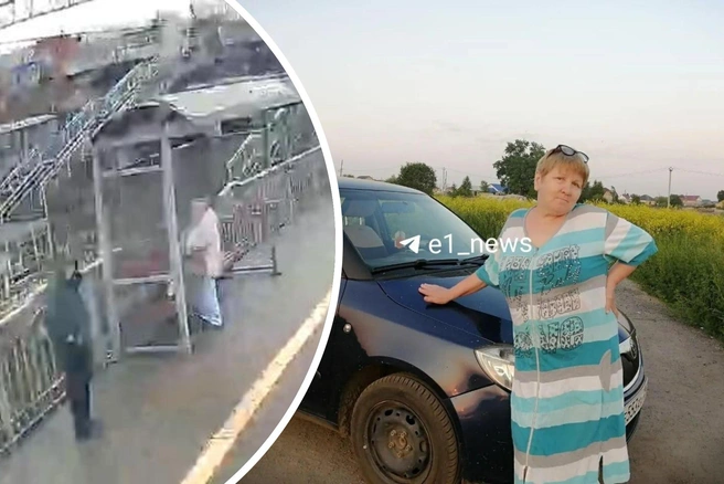 Слева — единственный кадр, где видно предполагаемого убийцу Тамары Грибановой | Источник: читатель Е1.RU