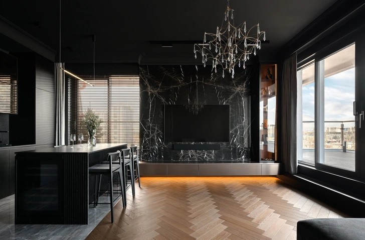 Кухня и ТВ-зона выполнены на заказ, Buro Interior. | Источник: Максим Максимов. Стиль: Надежда Яжбина