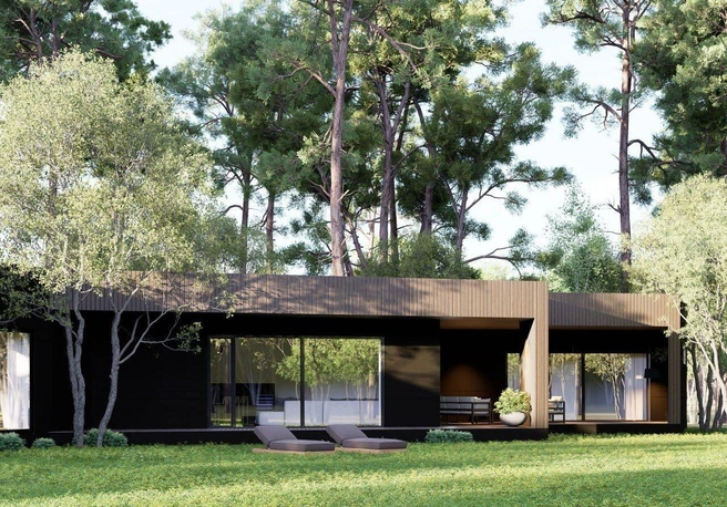 Поэтому на участках есть уже взрослые деревья, которые наполняют пространство тонким ароматом хвои и дают деликатную тень | Источник: «Иволга Residences»