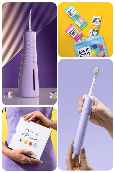 Набор RevylineЧто может быть прекрасней сияющей женской улыбки?.. А это значит, что время думать о подарках для здоровья зубов — всегда и, конечно, весной. Преподнесите Ей на 8 Марта (или на любой другой праздник) букет из звуковой щетки Revyline RL 044 с инновационной технологией Vibrosonic и портативного ирригатора RL 640, выбрав модели в нежных тонах, и дополните его набором мини-паст с четырьмя яркими вкусами для отличного настроения и осветления эмали.